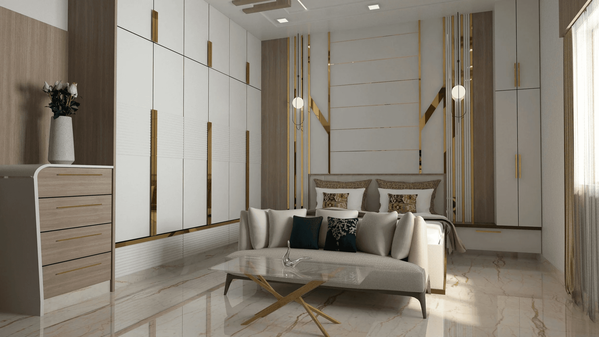 Pristine hotel lobby